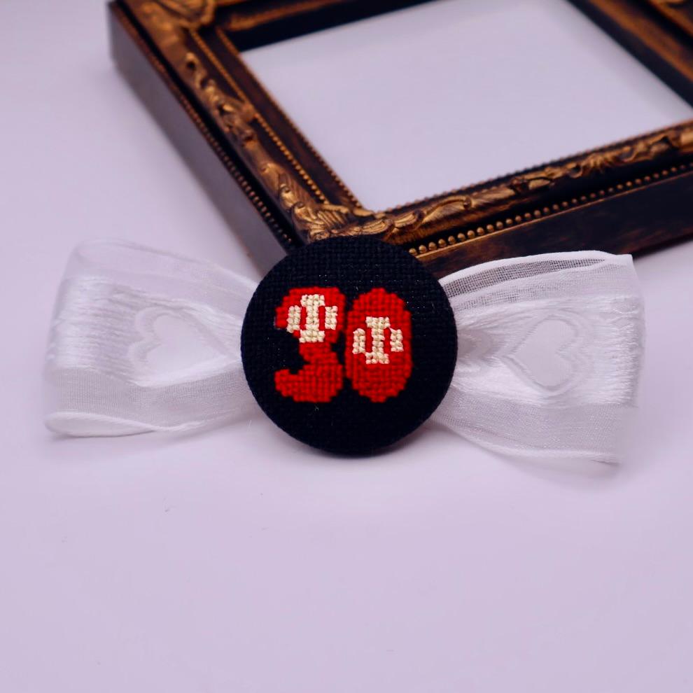 【番号オーダー可能】オリックス・バファローズ風カラー 2025年夏の陣 くるみボタンのヘアゴム クロスステッチ | 9枚目